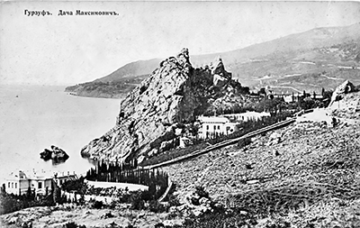 В апреле 1907 г. А. И. Куприн останавливался в Гурзуфе в имении Ф. И. Максимовича (на фото &mdash; внизу у моря)